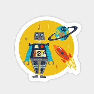 Retro Robots Sticker